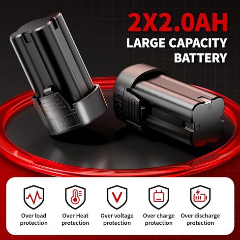 FULLYEA Cordless Electric Ratchet Wrench Set, 40 Ft-lbs, 550 RPM Power Ratchet,16.8V electric ratchet 3/8" drive with Variable Speed, 1/4" Adapter, LED Light, 2*2.0Ah Li-ion Batteries and Fast Charger in Kuwait