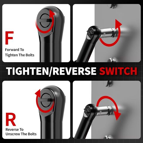 FULLYEA Cordless Electric Ratchet Wrench Set, 40 Ft-lbs, 550 RPM Power Ratchet,16.8V electric ratchet 3/8" drive with Variable Speed, 1/4" Adapter, LED Light, 2*2.0Ah Li-ion Batteries and Fast Charger in Kuwait