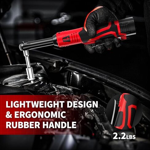 FULLYEA Cordless Electric Ratchet Wrench Set, 40 Ft-lbs, 550 RPM Power Ratchet,16.8V electric ratchet 3/8" drive with Variable Speed, 1/4" Adapter, LED Light, 2*2.0Ah Li-ion Batteries and Fast Charger in Kuwait