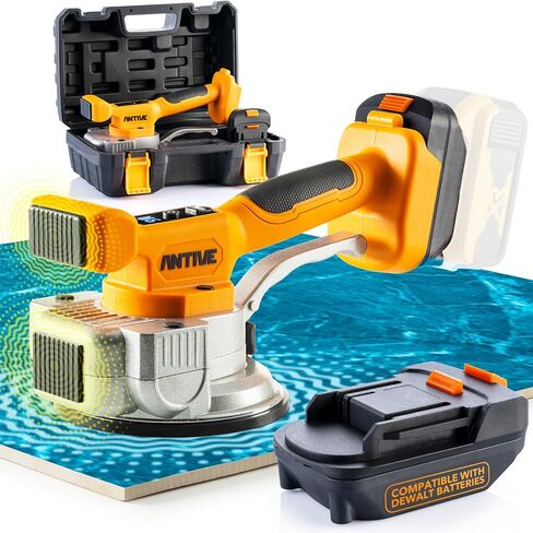 Tile Vibration Tool Kit Compatible with DeWalt Batteries via Included Adapter, Cordless Tile Vibrator for Large Format Tile Installation with 9 Speeds and 110 lb Suction Cup in Kuwait