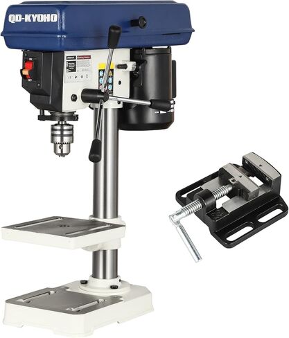 QK-KYOHO 8" Benchtop Drill Press - 3.1A Motor Drill Press Heavy-Duty Cast Iron Head - Bench Drill Press 5 Speed Adjustable (620-3100 RPM) - 0-45°Tilting&Height Adjustable Table Drill Presses in Kuwait