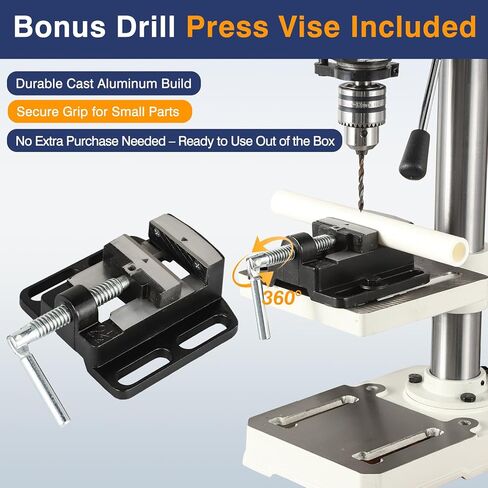 QK-KYOHO 8" Benchtop Drill Press - 3.1A Motor Drill Press Heavy-Duty Cast Iron Head - Bench Drill Press 5 Speed Adjustable (620-3100 RPM) - 0-45°Tilting&Height Adjustable Table Drill Presses in Kuwait