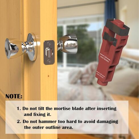 Eujgoov Door Latch Mortise Tool, Aluminum Alloy Mortising Cutter with Built in Depth Guide and Alignment Head for Accurate Door Lock Installation on 1.75in or 1.38in Doors in Kuwait