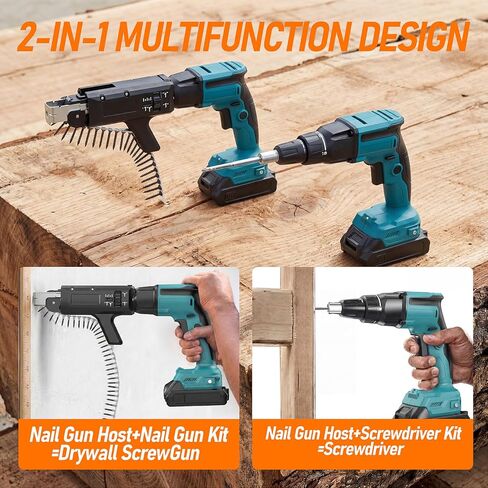 18V Drywall Screw Gun Auto-Feed,Collated Drywall Screwgun,5000RPM Cordless Drywall Screw Gun Kit with 4.0A Battery, Brushless Motor,Belt Clip, Charger, Tool Bag, Screw Length and Depth Adjustable in Kuwait