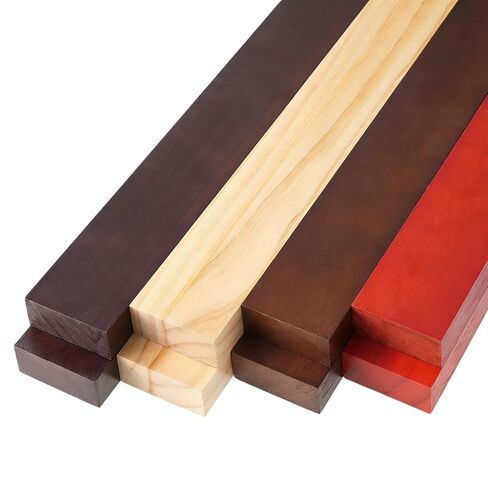 8 Pack Exotic Hardwood Kit with Purpleheart, Zebrawood, Padauk, Okoume Wood for Woodworking Cutting Boards Processing Wood Carving DIY Projects, 3/4"x 2" x 18" in Kuwait