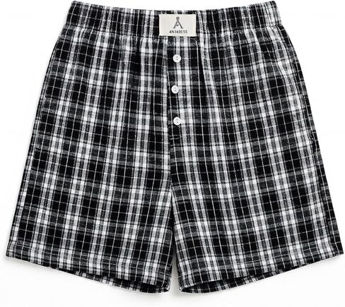 ANRABESS Shorts for Women 2026 Summer Casual Lounge Pajama Sleep Gingham Boxer Shorts Soft Beach Pj Bottoms with Pockets in Saudi Arabia