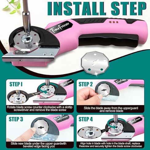 Pink Electric Box Cutter, 6mm Material Cordless Household Rechargeable Power Scissors with LED Display, Low Decibel Lightweight for Crafts, Cardboard, Fabric, Plastic, Leather, Paper & Daily Home Use in Kuwait