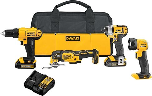 DEWALT 20V MAX Cordless Drill Driver and Oscillating Multi-Tool Combo Kit with 2 x 2 Ah Batteries and Charger, Blade and Workbag (DCK251D2) in Saudi Arabia