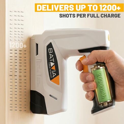BATAVIA Electric Staple Gun, 2-in-1 Cordless T50 Stapler & Brad Nailer with 2000PCS Staples and Nails, 2000mAh Battery Powered, 4V Electric Stapler for Upholstery, Wood, DIY, Home Improvement in Kuwait