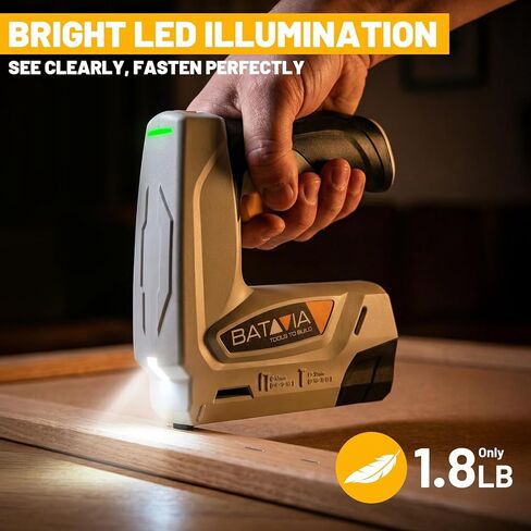 BATAVIA Electric Staple Gun, 2-in-1 Cordless T50 Stapler & Brad Nailer with 2000PCS Staples and Nails, 2000mAh Battery Powered, 4V Electric Stapler for Upholstery, Wood, DIY, Home Improvement in Kuwait