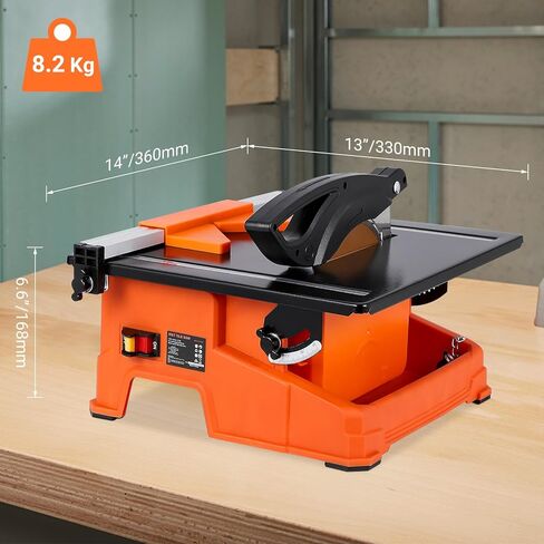 منشار بلاط رطب مقاس 7 بوصات، PeakPursuit 6500 دورة في الدقيقة ومحرك نحاسي نقي، قطع مائلة للبلاط من 0 إلى 45، منشار رطب لقطع البلاط مع خزان مياه لقطع البلاط والأحجار، لعشاق الأعمال اليدوية in Kuwait