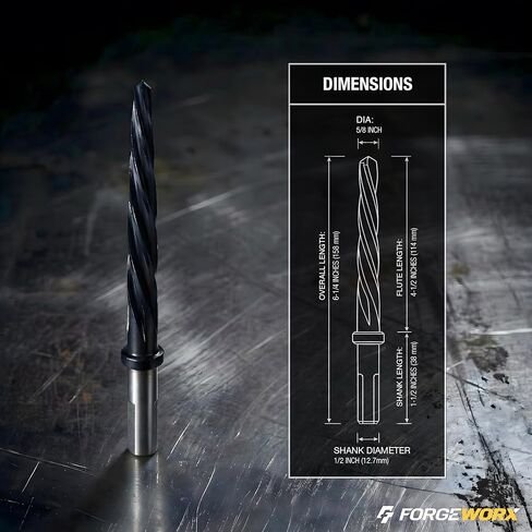5/8 Inch x 6-3/8 Inch Bridge Reamer 1/2 Inch Shank Construction Reamer, Tapered Design with TiAlN Coating in Kuwait