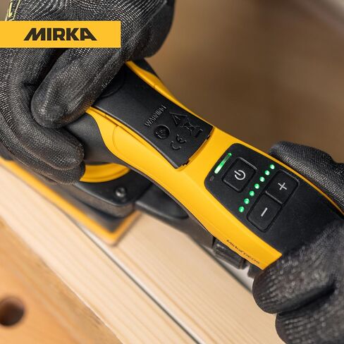 ماكينة صنفرة مدارية كهربائية Mirka DEOS II 343X 3 × 4 بوصة، محرك بدون فرش، سرعة قابلة للتعديل، جاهزة للبلوتوث، صنفرة خالية من الغبار - مثالية للمساحات الضيقة والأعمال التفصيلية in Kuwait