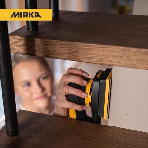 ماكينة صنفرة مدارية كهربائية Mirka DEOS II 343X 3 × 4 بوصة، محرك بدون فرش، سرعة قابلة للتعديل، جاهزة للبلوتوث، صنفرة خالية من الغبار - مثالية للمساحات الضيقة والأعمال التفصيلية in Kuwait