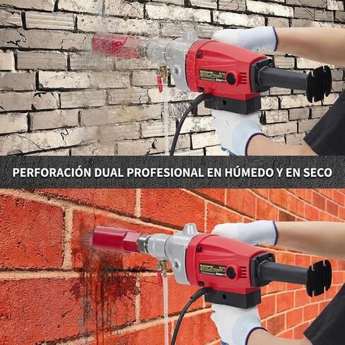 1500W 2-in-1 Wet & Dry Handheld Concrete Core Drill, Diamond Core Drilling Machine with 1880RPM Stepless Speed & 2 in Drill Bits, 1-1/4 in Thread, Masonry Drills Bit Set for Stone, Block, Concrete in Kuwait