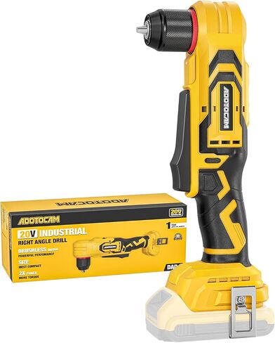 مثقاب زاوية يمنى بدون فرشاة لبطارية DeWalt 20V (أداة فقط)، مثقاب زاوية لاسلكي 3/8 بوصة مع تصميم مدمج وسرعة متغيرة، يتميز بمصباح LED للبراغي/الحفر in Kuwait