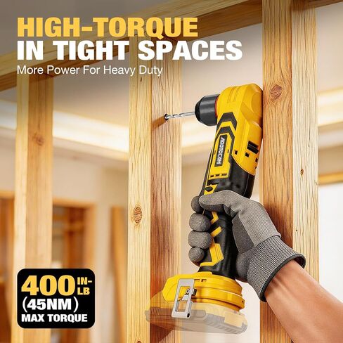 مثقاب زاوية يمنى بدون فرشاة لبطارية DeWalt 20V (أداة فقط)، مثقاب زاوية لاسلكي 3/8 بوصة مع تصميم مدمج وسرعة متغيرة، يتميز بمصباح LED للبراغي/الحفر in Kuwait