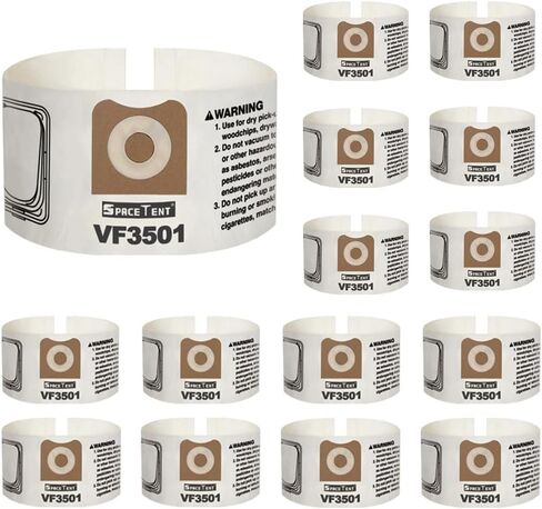 6 Pack VF3501 Replacement for Rigid Shop Vac Bags 4 Gallon Size C, compatible with RIDGID 3-4.5 Gallon Wet/Dry Vacuums, High Efficiency Dust Filter Bags, Part # 23738 WS32045F in Kuwait