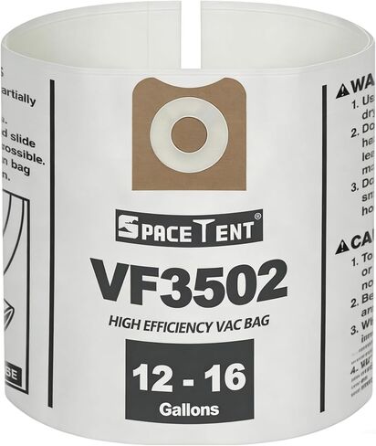 5 عبوات VF3502 بديلة لأكياس Vac Vac الصلبة مقاس A، متوافقة مع مكانس RIDGID الرطبة/الجافة بسعة 12-16 جالون، أكياس فلتر الغبار شديدة التحمل عالية الكفاءة، الجزء # 23743 in Kuwait