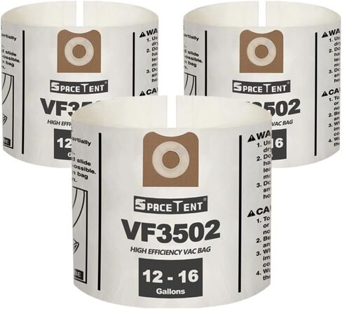 5 عبوات VF3502 بديلة لأكياس Vac Vac الصلبة مقاس A، متوافقة مع مكانس RIDGID الرطبة/الجافة بسعة 12-16 جالون، أكياس فلتر الغبار شديدة التحمل عالية الكفاءة، الجزء # 23743 in Kuwait