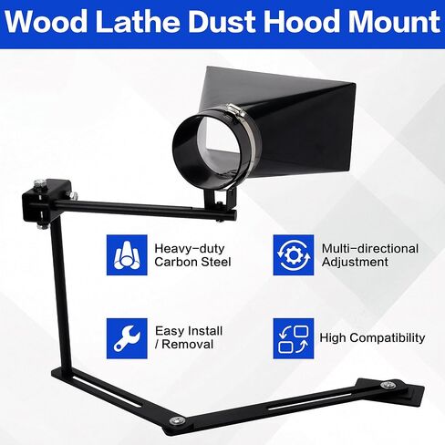 Woodturning Dust Hood, Lathe Dust Collection with Adjustable Stand for Effective Dust Extraction Collection, Wood Lathe Accessory, Woodworking Tools for Reduce the Amount of Dust in Air/Floor in Kuwait