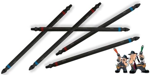 Rack-A-Tiers #2 Blue Phillips و#2 Red Robertson Square Red قطع تأثير مزدوجة الأطراف - طول 6 بوصة (عبوة من 5) (70226BR.P5) in Kuwait