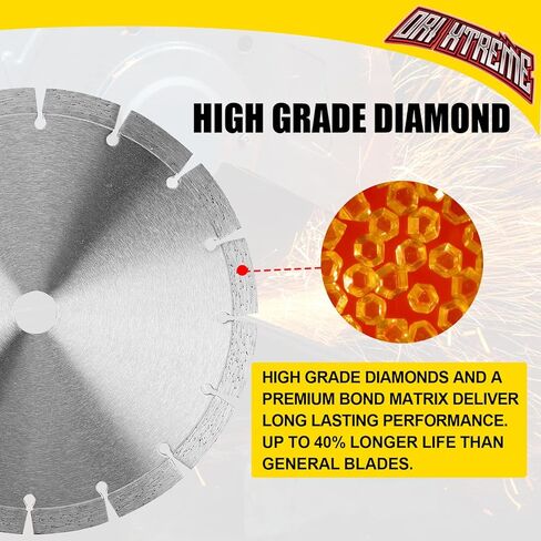 14 Inch Diamond Concrete Saw Blade, Segmented General Purpose Blade Dry/Wet Cutting Concrete, Reinforced Concrete, Masonry, Brick, Block,1"-20mm Arbor in Kuwait