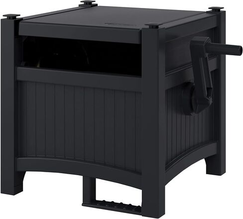 Hose Hideaway Reel, 100 ft. Capacity for 5/8 in. Vinyl Hose, Durable Resin, No Assembly Required, 21 in. x 15.5 in. x 16 in. (Black) in Kuwait