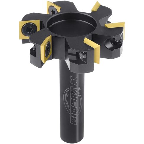 CNC Spoilboard Surfacing Router Bit, 1/2" Shank 2" Cutting Diameter, 6 Wings Carbide Insert Slab Flattening Router Bits Wood Planing Planer Bit in Kuwait