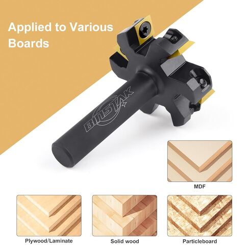 CNC Spoilboard Surfacing Router Bit, 1/2" Shank 2" Cutting Diameter, 6 Wings Carbide Insert Slab Flattening Router Bits Wood Planing Planer Bit in Kuwait