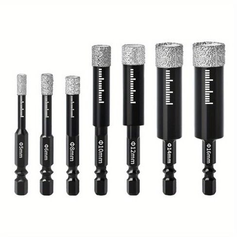 6pcs Diamond Drill Bits Tile Hole Opener, 6-16mm Hexagonal Shank Dry Diamond Drill Bit Hole Saw for Glass Granite Tile Cutter in Kuwait