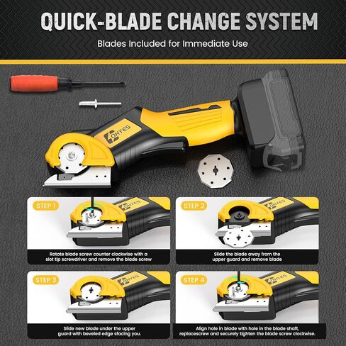 مقص كهربائي لاسلكي مناسب لبطارية DeWALT 20 فولت بحد أقصى 440 دورة في الدقيقة لقاطع الورق المقوى الدوار للنسيج والسجاد البلاستيكي (البطارية غير متضمنة، شفرة بديلة إضافية) in Kuwait