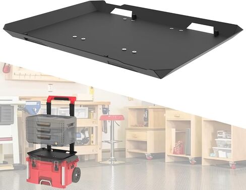 Metal Mounting Base Compatible with ToughBuilt StackTech, Heavy-Duty Stacking Adapter Fit for Milwaukee Packout Surfaces, Secure Mounting Plate for ToughBuilt Toolboxes on Packout Base in Kuwait