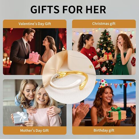 Fashion this season F&S Trendy Elegant Gold Bangles and Bracelets for Women, 2026 New Chunky Thick Wide Wrist Cuff, Textured Stackable Non-Tarnishing Silver Bangle,Trendy Statement Cuff Bracelet Stack Fashion Jewelry Christmas Gifts in Saudi Arabia