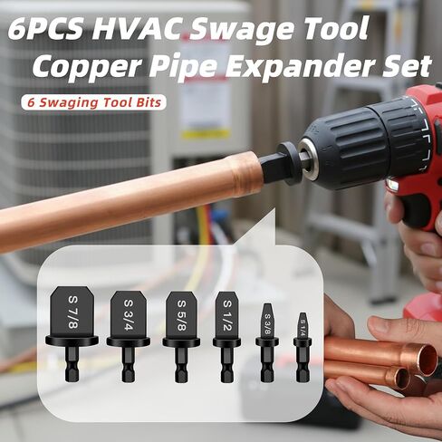 مجموعة أدوات إصلاح HVAC مكونة من 12 قطعة من Aoebwpwi مع حامل لقمة، أداة توسيع أنبوب نحاسي لمكيف الهواء، أداة ثقب أنبوب نحاسي، 1/4 بوصة، 3/8 بوصة، 1/2 بوصة، 5/8 بوصة، 3/4 بوصة، 7/8 بوصة مجموعة لقم (12 قطعة) in Kuwait