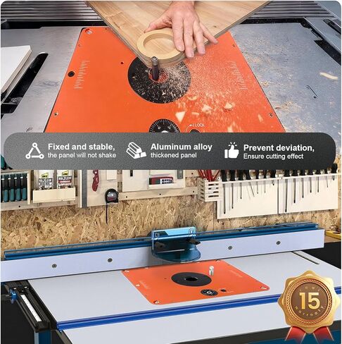 Router Lift for 3-1/2"Diameter Motors, 9-1/4" x 11-3/4"Panels, 3/4" Arc, Upgraded Clamp, Leveling Screws & Manual Crank-Operated Lifting Mechanism in Kuwait