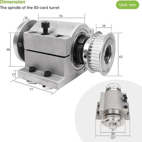 RATTMMOTOR Motor Lathe Chuck Spindle Assemblies, K11-80mm 3 Jaw Lathe Chuck with 750W 110V Adjustable Speed Brushless Servo Motor+Driver, Through Hole 16mm for Polishing/Woodworking Lathe Machine in Kuwait