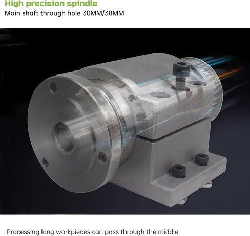 RATTMMOTOR Motor Lathe Chuck Spindle Assemblies, K11-80mm 3 Jaw Lathe Chuck with 750W 110V Adjustable Speed Brushless Servo Motor+Driver, Through Hole 16mm for Polishing/Woodworking Lathe Machine in Kuwait