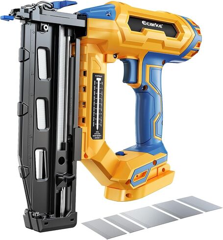Ecarke Finish Nailer 16 مقياس متوافق مع بطارية Dewalt 20V، 3/4 إلى 2-1/2 بوصة مسمار براد مستقيم لاسلكي، تعديل خالٍ من الأدوات، مسدس أظافر أوضاع إطلاق مزدوجة لإنهاء العمل، أداة فقط، 5.7 رطل in Kuwait