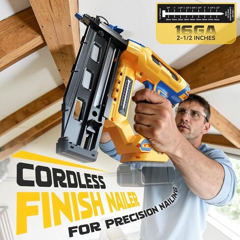 Ecarke Finish Nailer 16 مقياس متوافق مع بطارية Dewalt 20V، 3/4 إلى 2-1/2 بوصة مسمار براد مستقيم لاسلكي، تعديل خالٍ من الأدوات، مسدس أظافر أوضاع إطلاق مزدوجة لإنهاء العمل، أداة فقط، 5.7 رطل in Kuwait