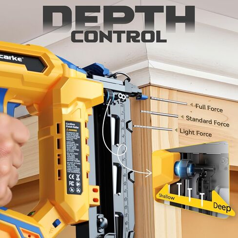 Ecarke Finish Nailer 16 مقياس متوافق مع بطارية Dewalt 20V، 3/4 إلى 2-1/2 بوصة مسمار براد مستقيم لاسلكي، تعديل خالٍ من الأدوات، مسدس أظافر أوضاع إطلاق مزدوجة لإنهاء العمل، أداة فقط، 5.7 رطل in Kuwait
