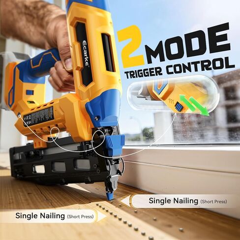 Ecarke Finish Nailer 16 مقياس متوافق مع بطارية Dewalt 20V، 3/4 إلى 2-1/2 بوصة مسمار براد مستقيم لاسلكي، تعديل خالٍ من الأدوات، مسدس أظافر أوضاع إطلاق مزدوجة لإنهاء العمل، أداة فقط، 5.7 رطل in Kuwait
