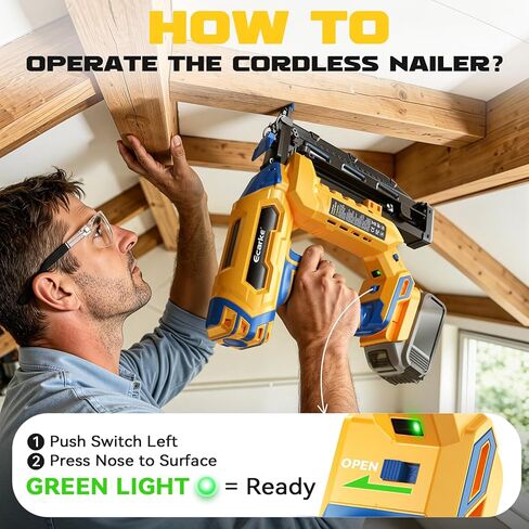 Ecarke Finish Nailer 16 مقياس متوافق مع بطارية Dewalt 20V، 3/4 إلى 2-1/2 بوصة مسمار براد مستقيم لاسلكي، تعديل خالٍ من الأدوات، مسدس أظافر أوضاع إطلاق مزدوجة لإنهاء العمل، أداة فقط، 5.7 رطل in Kuwait