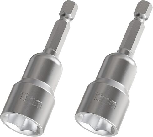 2pcs 1/4" Hexagonal Shank Socket 7mm No-magnetic Power Nut Driver Metric 65mm Length Driver Drill Bit Set in Saudi Arabia