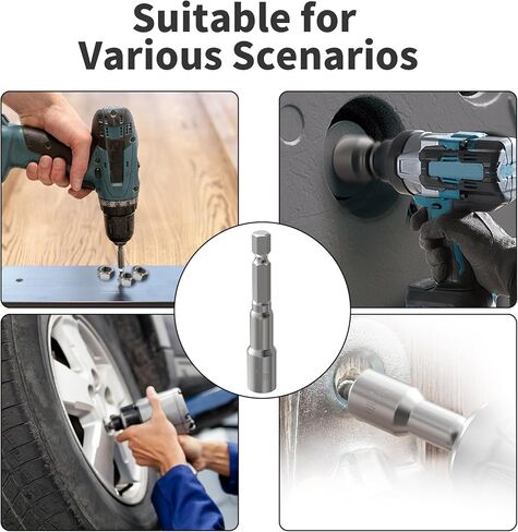 2pcs 1/4" Hexagonal Shank Socket 7mm No-magnetic Power Nut Driver Metric 65mm Length Driver Drill Bit Set in Saudi Arabia
