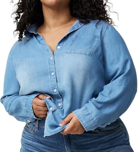 Torrid Women's Plus Size Shirt - Lizzie Tencel Button Up Shirt in Saudi Arabia