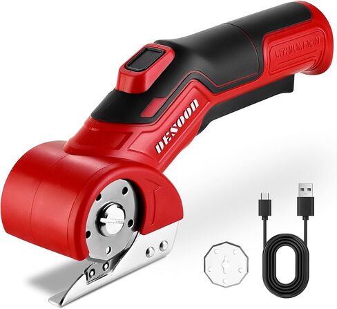 Cordless Electric Scissors Cardboard Cutter, DESOON 4V Electric Box Cutter with Safety Lock, Ergonomic Carpet Cutter for Effortless Cutting of Cardboard, Fabric, Plastic, Leather and Package in Kuwait