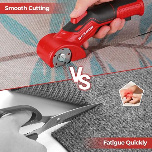 Cordless Electric Scissors Cardboard Cutter, DESOON 4V Electric Box Cutter with Safety Lock, Ergonomic Carpet Cutter for Effortless Cutting of Cardboard, Fabric, Plastic, Leather and Package in Kuwait