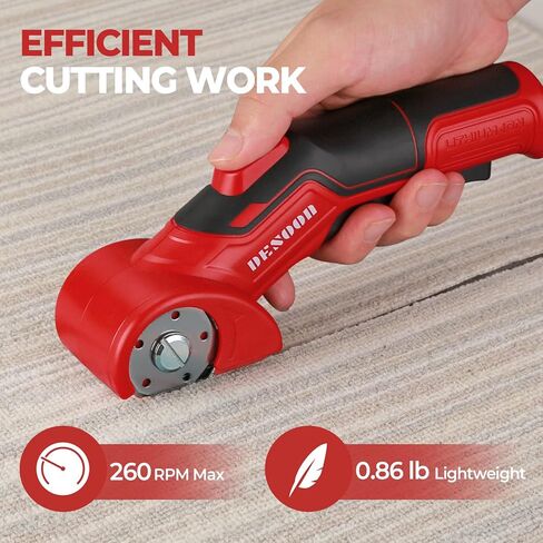 Cordless Electric Scissors Cardboard Cutter, DESOON 4V Electric Box Cutter with Safety Lock, Ergonomic Carpet Cutter for Effortless Cutting of Cardboard, Fabric, Plastic, Leather and Package in Kuwait