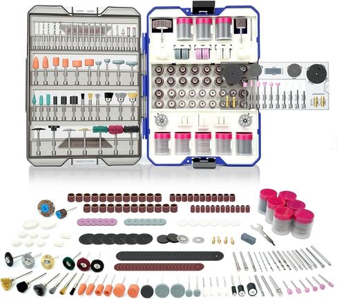 652-Piece Rotary Tool Accessory Kit, Dremel Compatible, Includes Grinding, Sanding, Cutting, Drilling, Cleaning, Polishing, Carving Bits & Attachments for DIY Enthusiasts in Kuwait